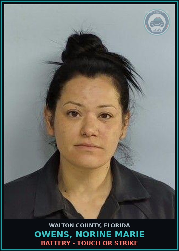 Booking mugshot of OWENS, NORINE MARIE in Walton County