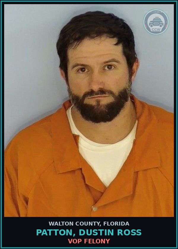 Booking mugshot of PATTON, DUSTIN ROSS in Walton County