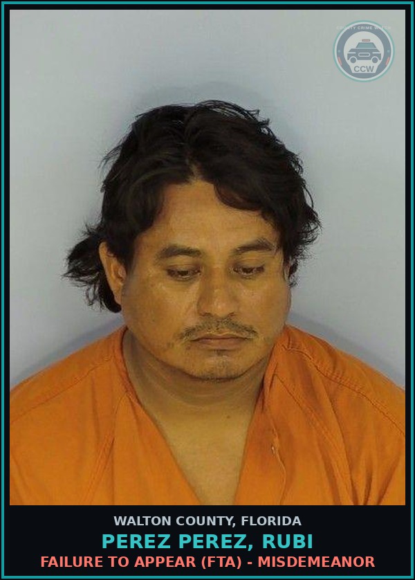 Booking mugshot of PEREZ PEREZ, RUBI in Walton County