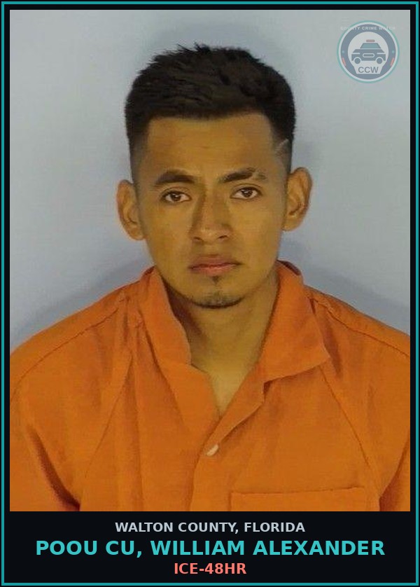Booking mugshot of Poou Cu, William Alexander in Walton County