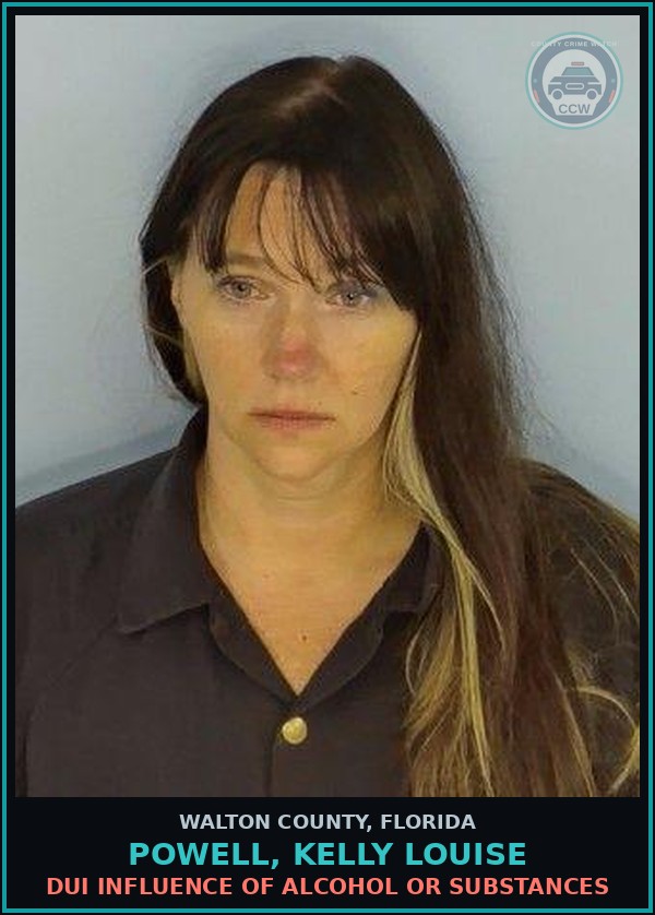 Booking mugshot of POWELL, KELLY LOUISE in Walton County