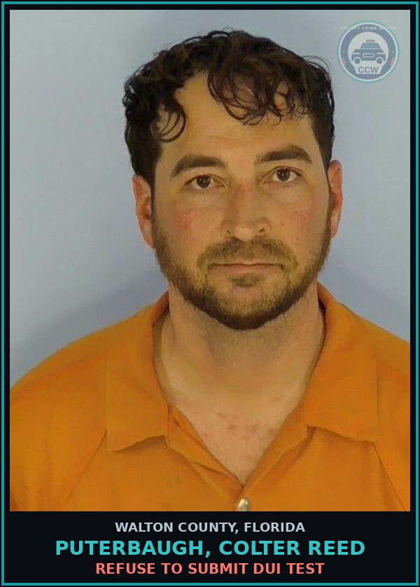 Booking mugshot of PUTERBAUGH, COLTER REED in Walton County