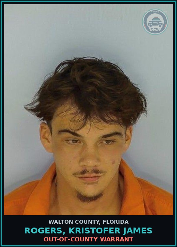 Booking mugshot of ROGERS, KRISTOFER JAMES in Walton County