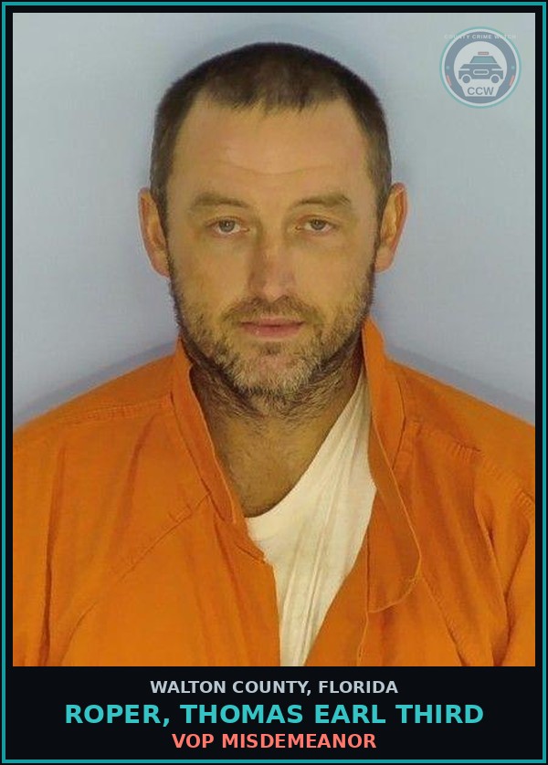Booking mugshot of ROPER, THOMAS EARL Third in Walton County