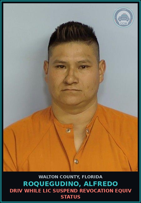 Booking mugshot of ROQUEGUDINO, ALFREDO in Walton County