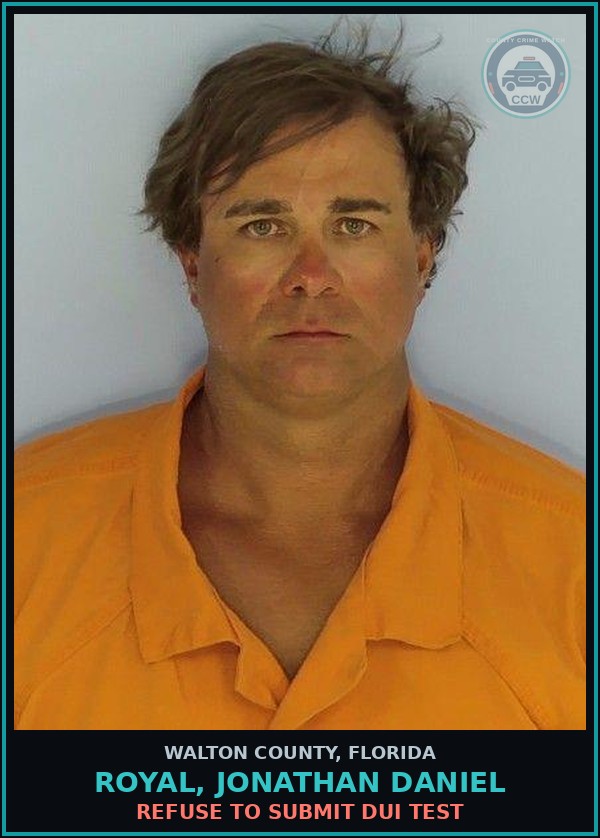 Booking mugshot of ROYAL, JONATHAN DANIEL in Walton County