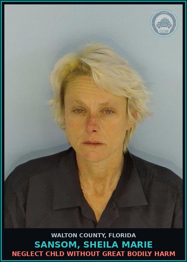 Booking mugshot of SANSOM, SHEILA MARIE in Walton County