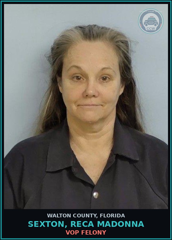 Booking mugshot of SEXTON, RECA MADONNA in Walton County