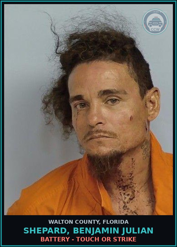 Booking mugshot of SHEPARD, BENJAMIN JULIAN in Walton County