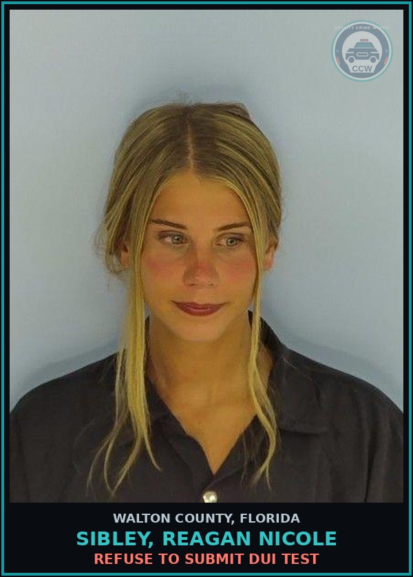 Booking mugshot of SIBLEY, REAGAN NICOLE in Walton County