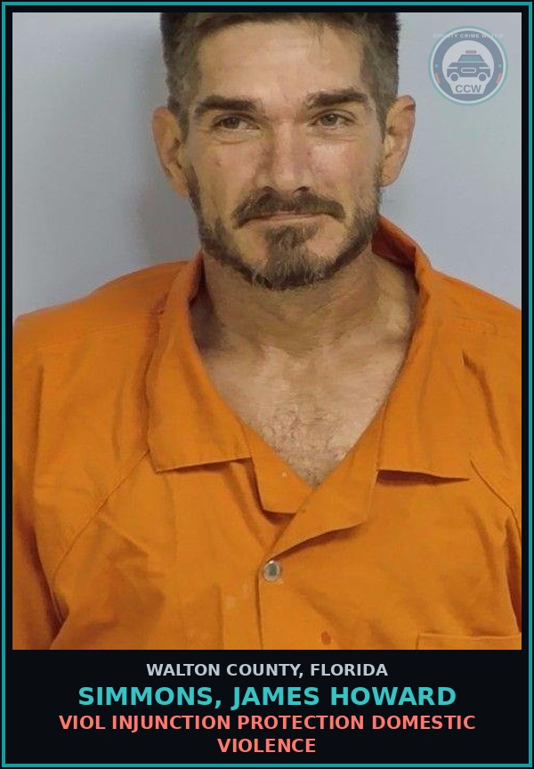Booking mugshot of SIMMONS, JAMES HOWARD in Walton County