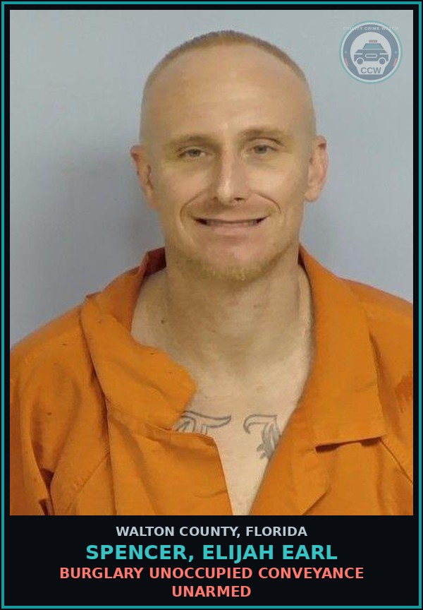 Booking mugshot of SPENCER, ELIJAH EARL in Walton County