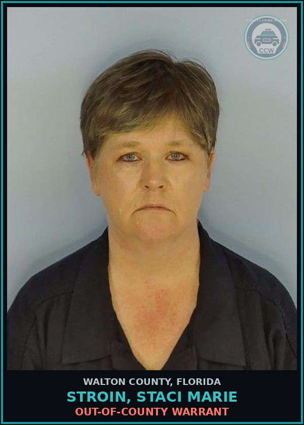 Booking mugshot of STROIN, STACI MARIE in Walton County