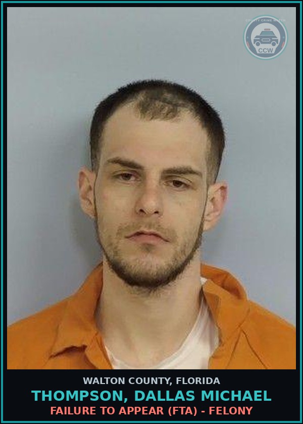 Booking mugshot of THOMPSON, DALLAS MICHAEL in Walton County