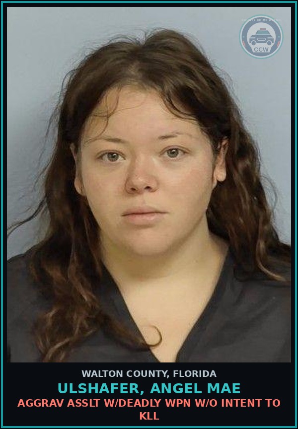 Booking mugshot of ULSHAFER, ANGEL MAE in Walton County