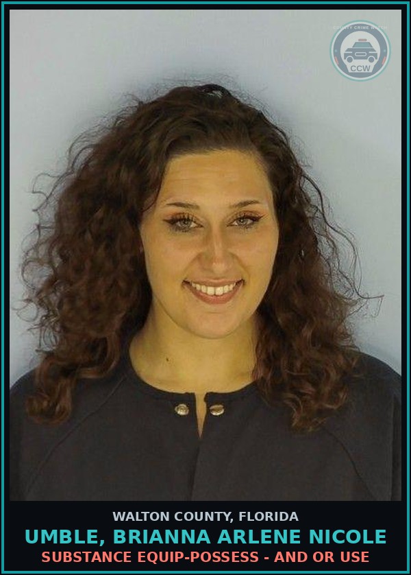 Booking mugshot of UMBLE, BRIANNA ARLENE NICOLE in Walton County