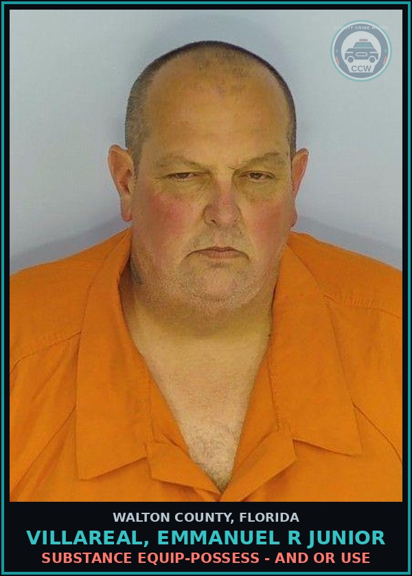 Booking mugshot of VILLAREAL, EMMANUEL R Junior in Walton County