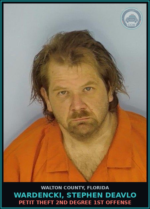Booking mugshot of WARDENCKI, STEPHEN DEAVLO in Walton County