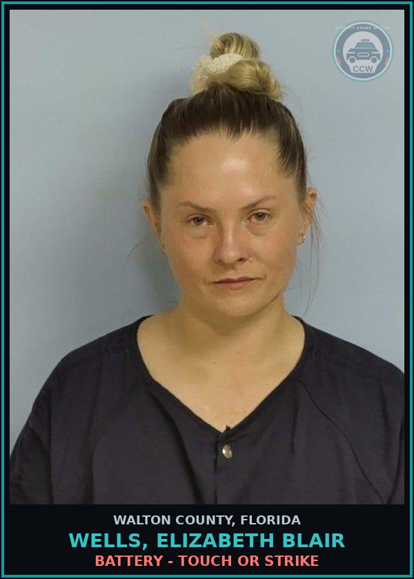 Booking mugshot of WELLS, ELIZABETH BLAIR in Walton County