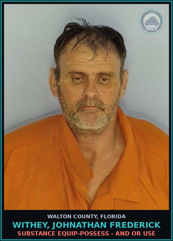 Booking mugshot of WITHEY, JOHNATHAN FREDERICK in Walton County