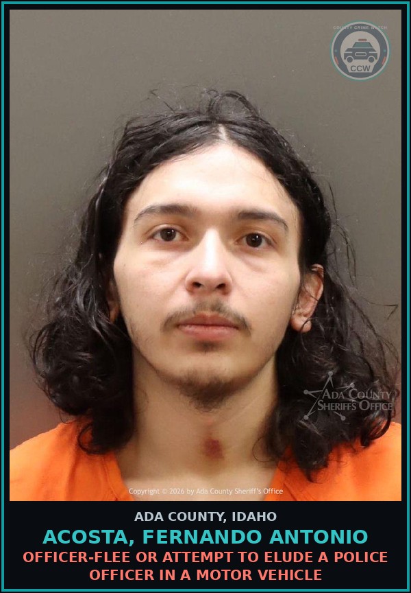 Booking mugshot of Acosta, Fernando Antonio in Ada County