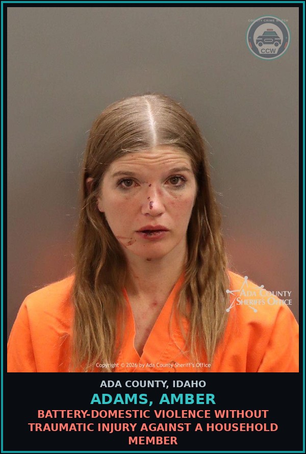 Booking mugshot of Adams, Amber in Ada County