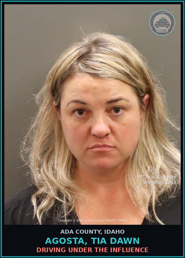 Booking mugshot of Agosta, Tia Dawn in Ada County
