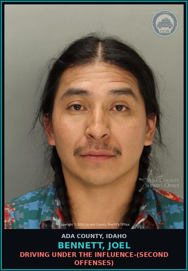 Booking mugshot of Bennett, Joel in Ada County