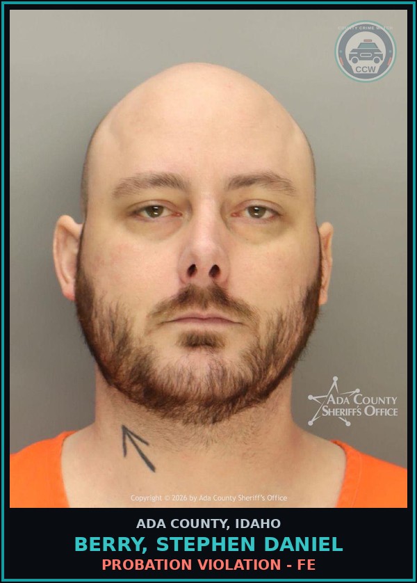 Booking mugshot of Berry, Stephen Daniel in Ada County