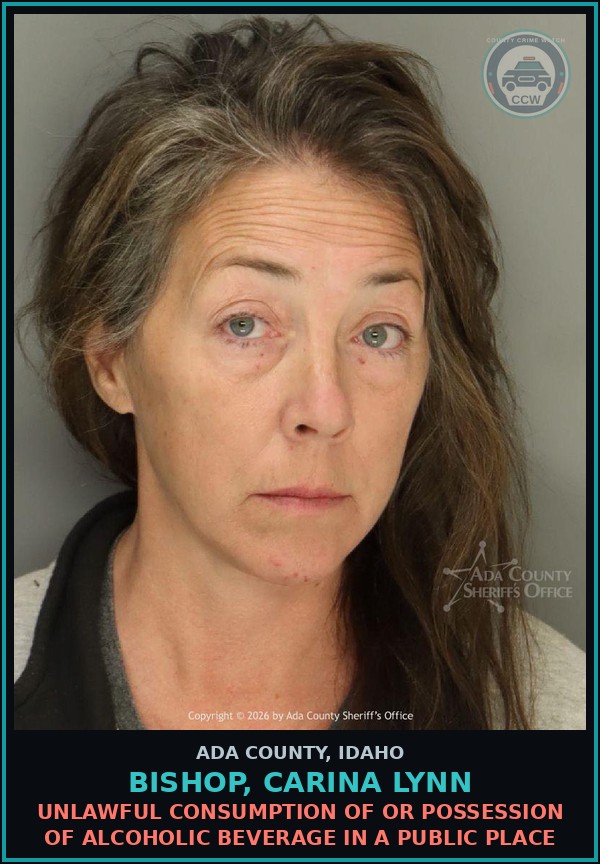 Booking mugshot of Bishop, Carina Lynn in Ada County