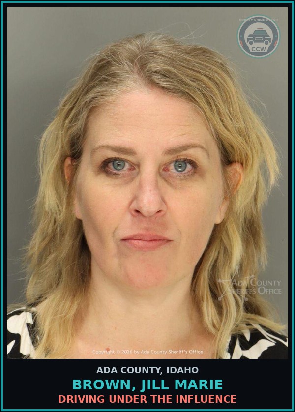 Booking mugshot of Brown, Jill Marie in Ada County