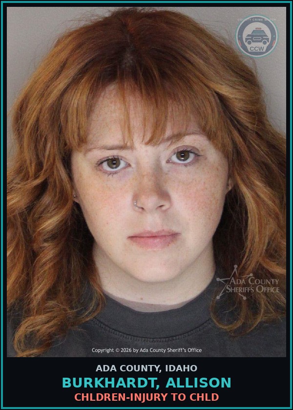 Booking mugshot of Burkhardt, Allison in Ada County