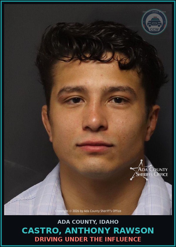 Booking mugshot of Castro, Anthony Rawson in Ada County