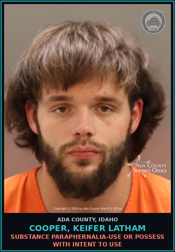 Booking mugshot of Cooper, Keifer Latham in Ada County