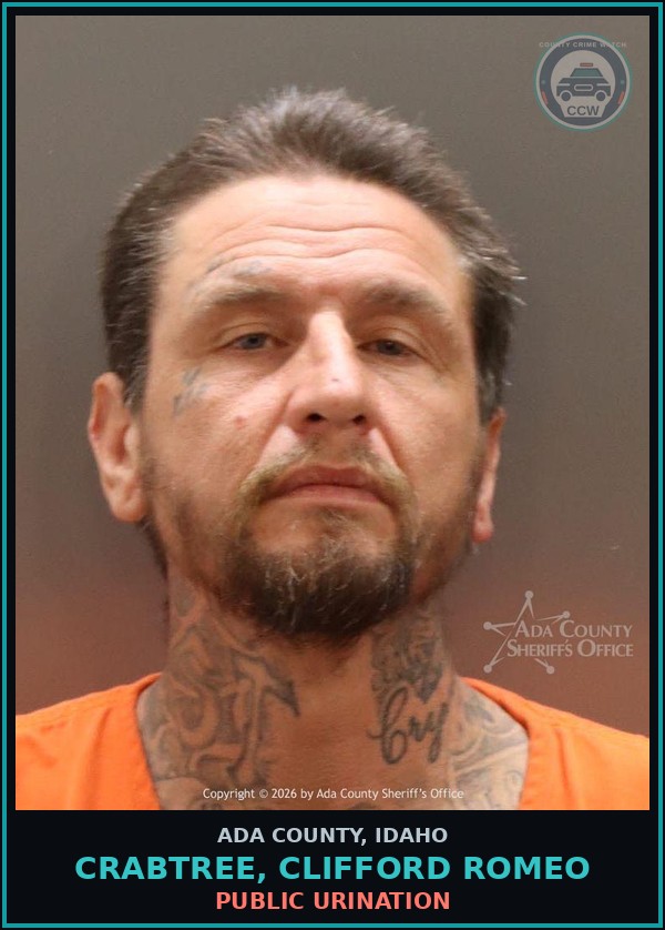 Booking mugshot of Crabtree, Clifford Romeo in Ada County
