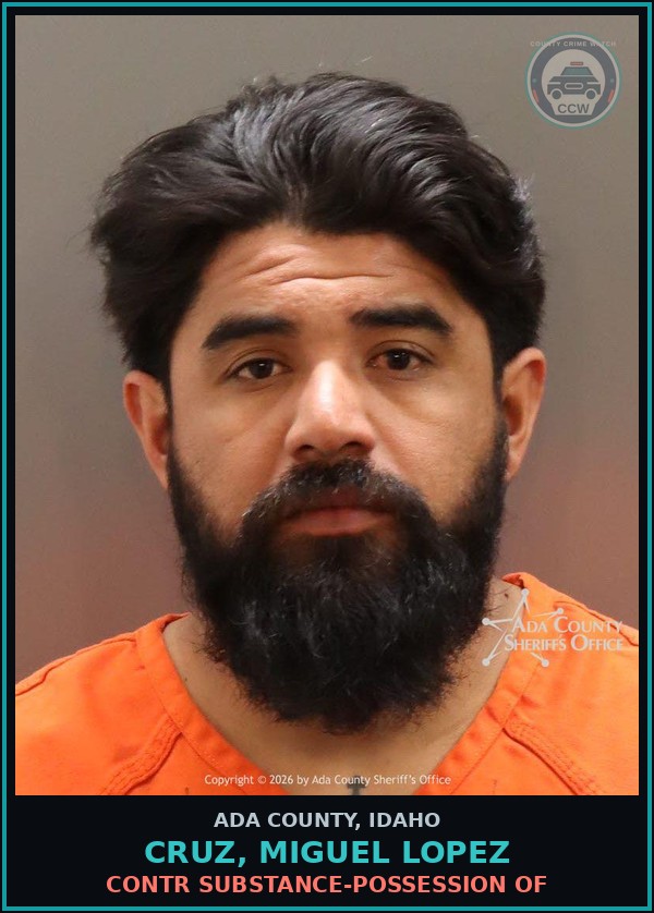 Booking mugshot of Cruz, Miguel Lopez in Ada County