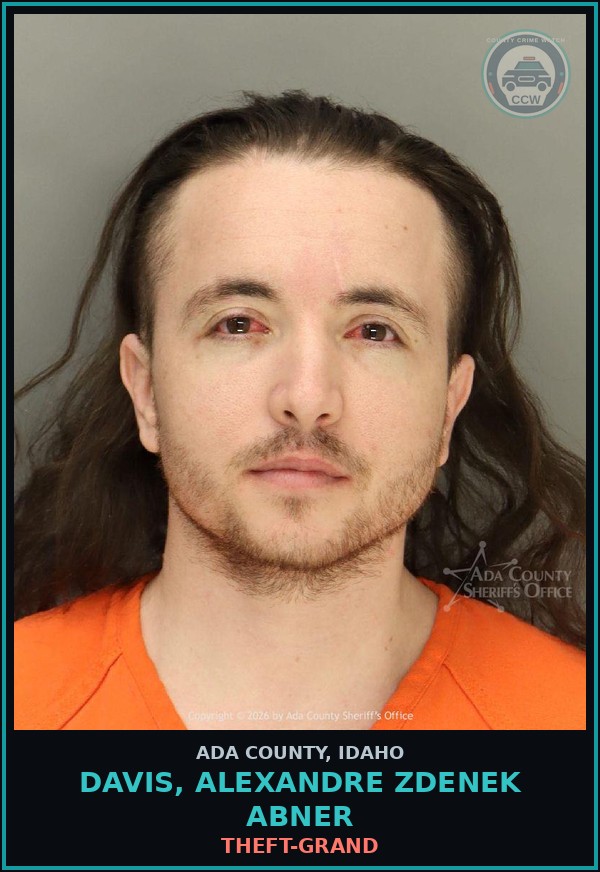 Booking mugshot of Davis, Alexandre Zdenek abner in Ada County