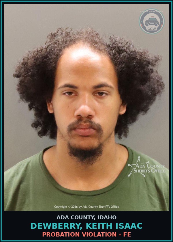 Booking mugshot of Dewberry, Keith Isaac in Ada County