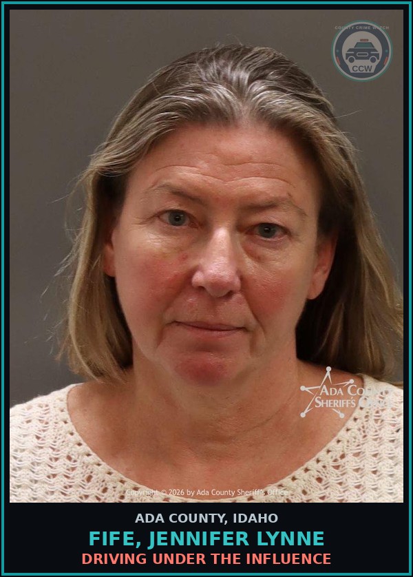 Booking mugshot of Fife, Jennifer Lynne in Ada County