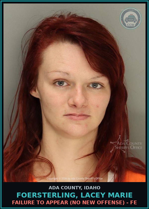 Booking mugshot of Foersterling, Lacey Marie in Ada County