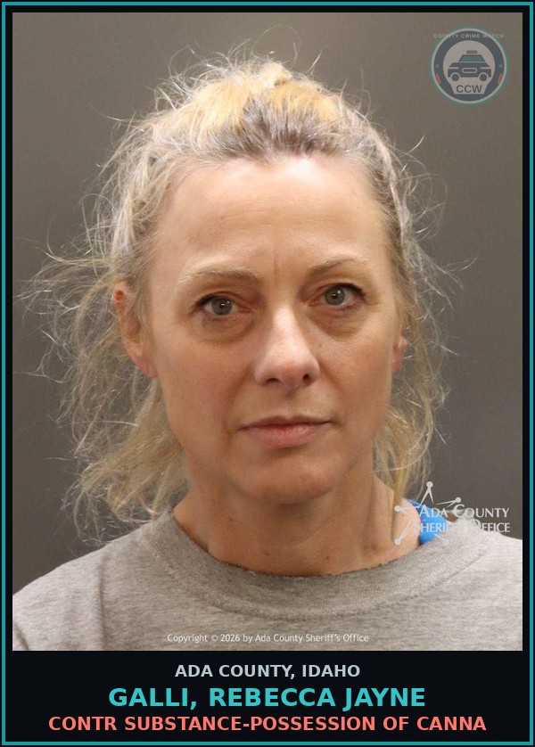 Booking mugshot of Galli, Rebecca Jayne in Ada County