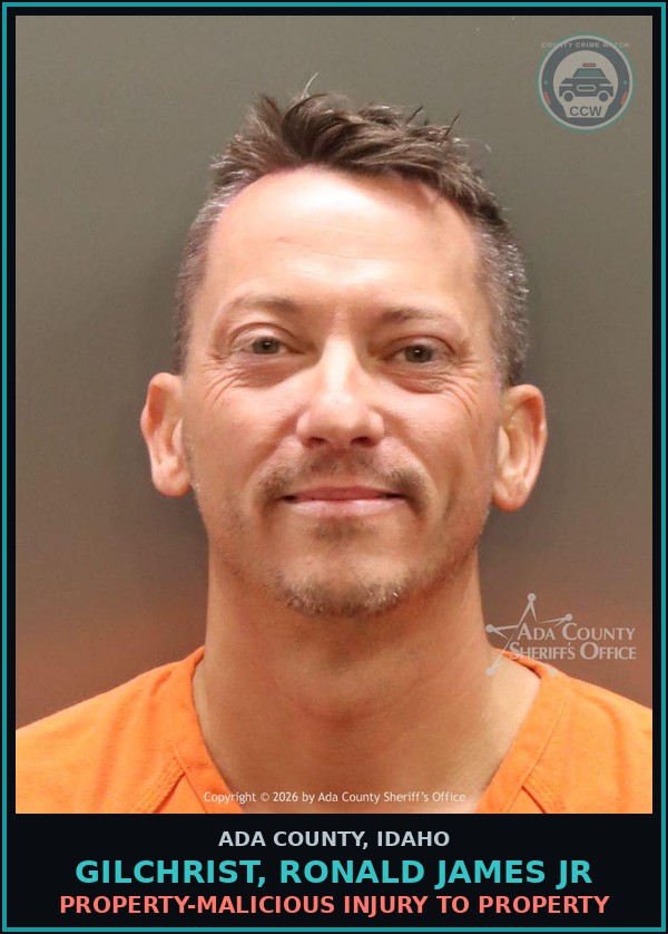 Booking mugshot of Gilchrist, Ronald James jr in Ada County