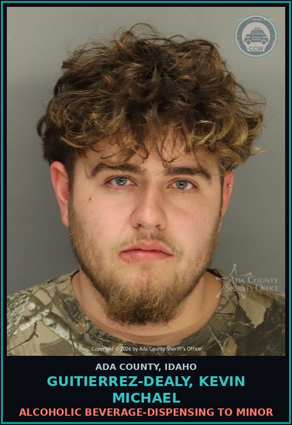 Booking mugshot of Guitierrez-Dealy, Kevin Michael in Ada County