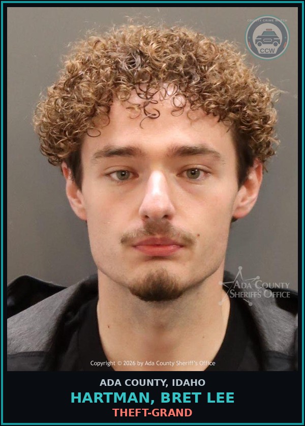 Booking mugshot of Hartman, Bret Lee in Ada County