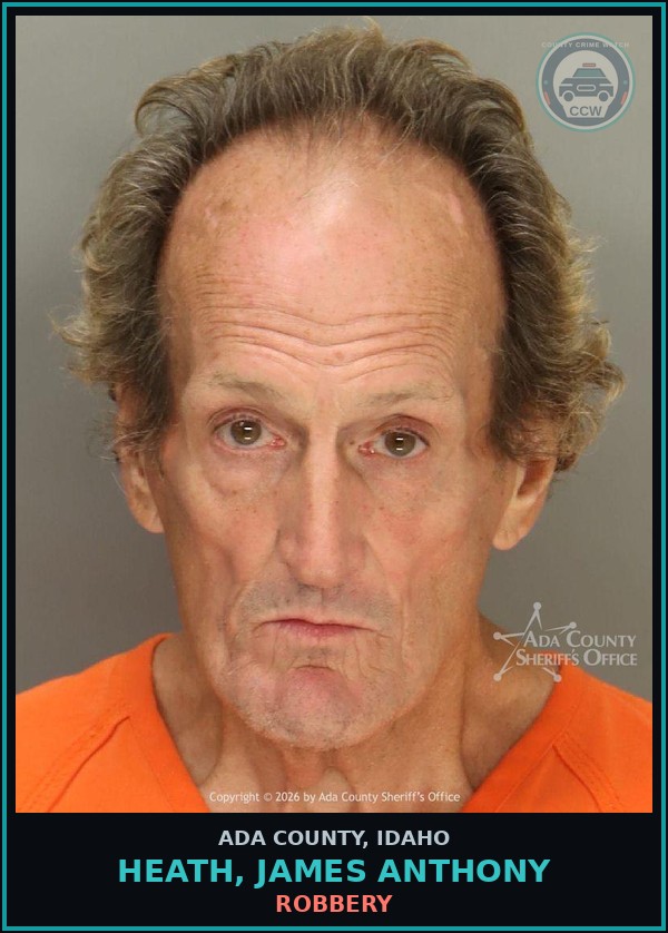Booking mugshot of Heath, James Anthony in Ada County