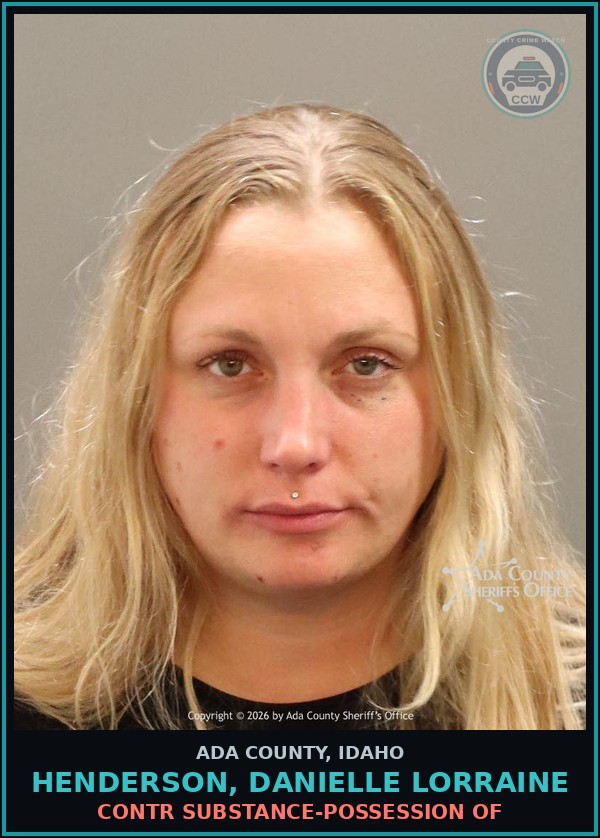 Booking mugshot of Henderson, Danielle Lorraine in Ada County