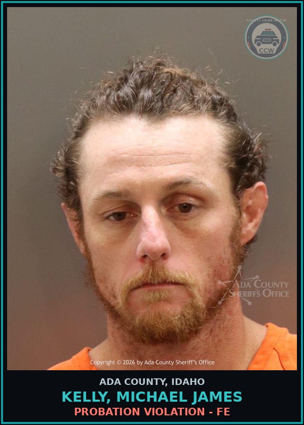 Booking mugshot of Kelly, Michael James in Ada County
