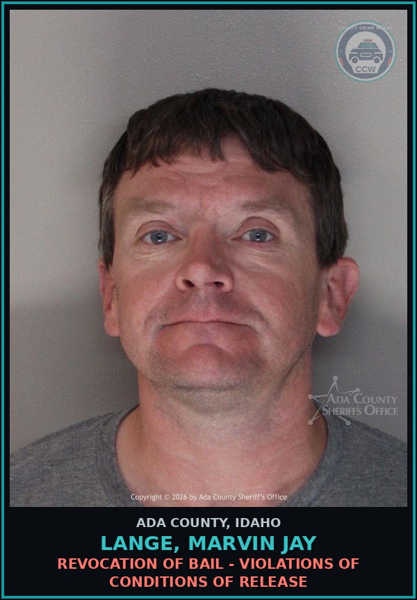 Booking mugshot of Lange, Marvin Jay in Ada County