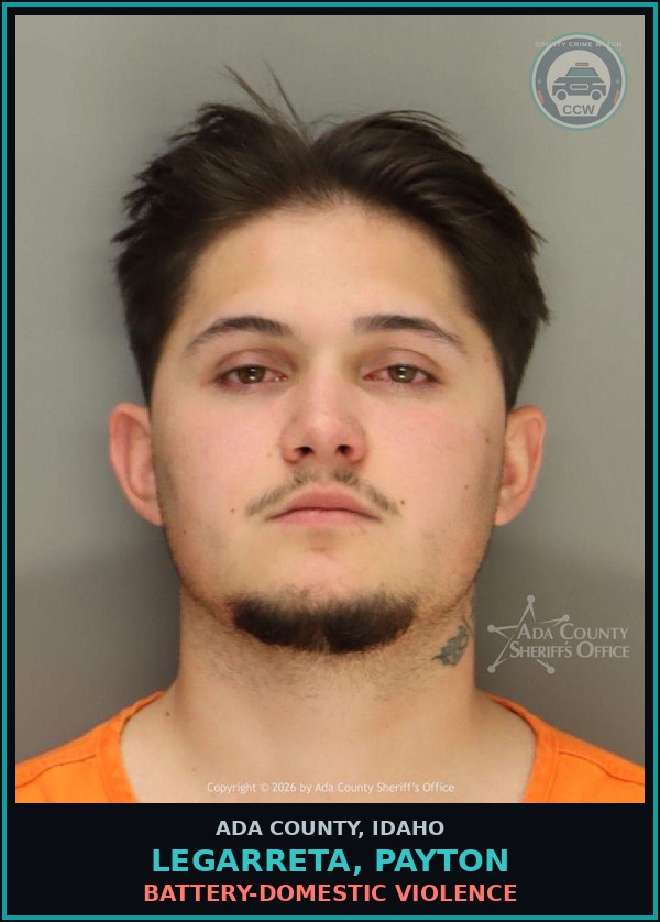 Booking mugshot of Legarreta, Payton in Ada County
