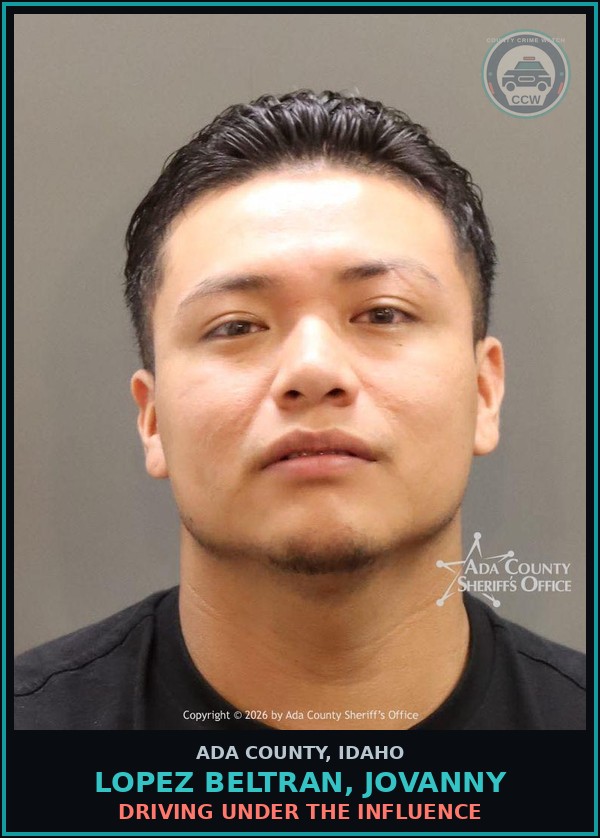 Booking mugshot of Lopez beltran, Jovanny in Ada County